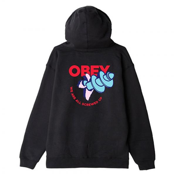 (111731607)WE ARE ALL SCREWED HOOD-BLK